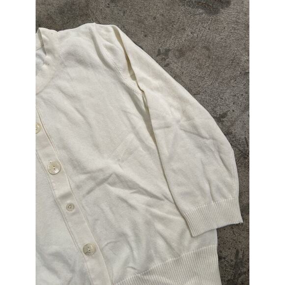J. Jill Cotton Blend White Cardigan Sweater Size XS missing Bottom Button - Picture 7 of 10